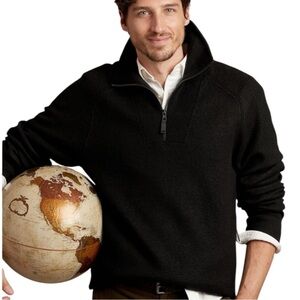 BANANA REPUBLIC (NWT) Wool Blend 1/2 Zip Sweater BR Sport Black Pullover Medium
